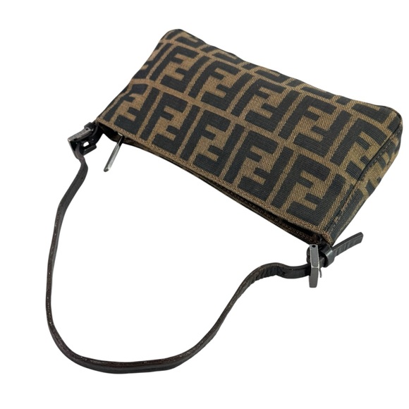 FENDI Vintage Zucca FF Pochette Baguette Shoulder Bag Made in Italy - Picture 9 of 16